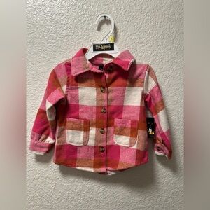 NWT girls flannel top